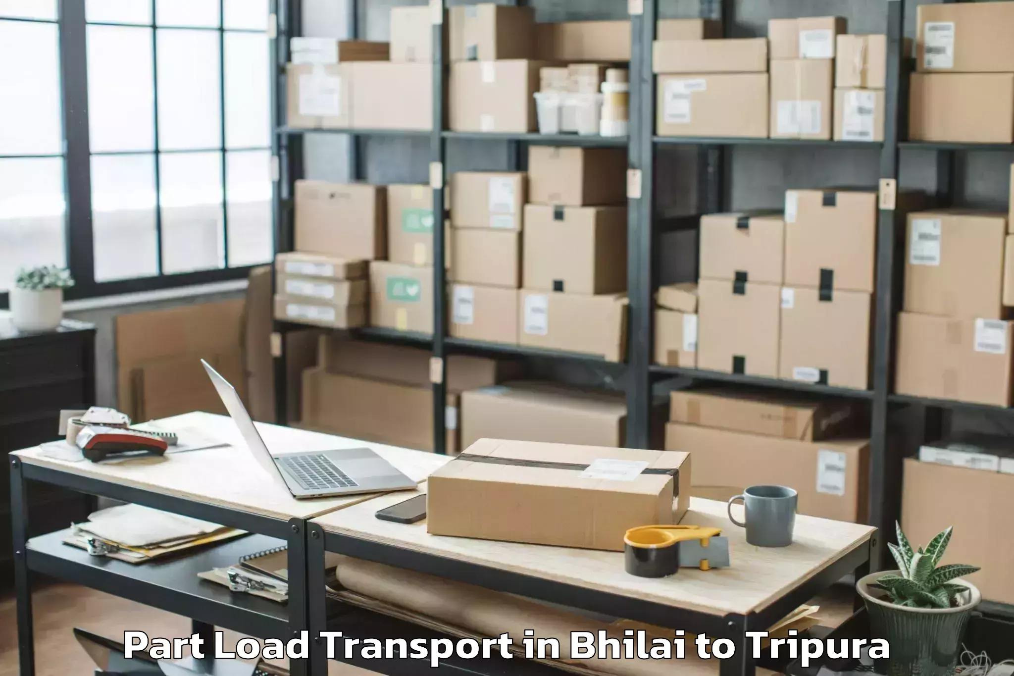 Top Bhilai to Manughat Part Load Transport Available